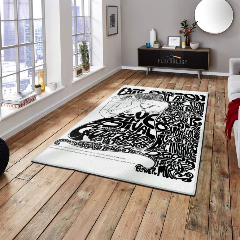 Eric Burdon The Animals 1967 Typography Pink Floyd Rug