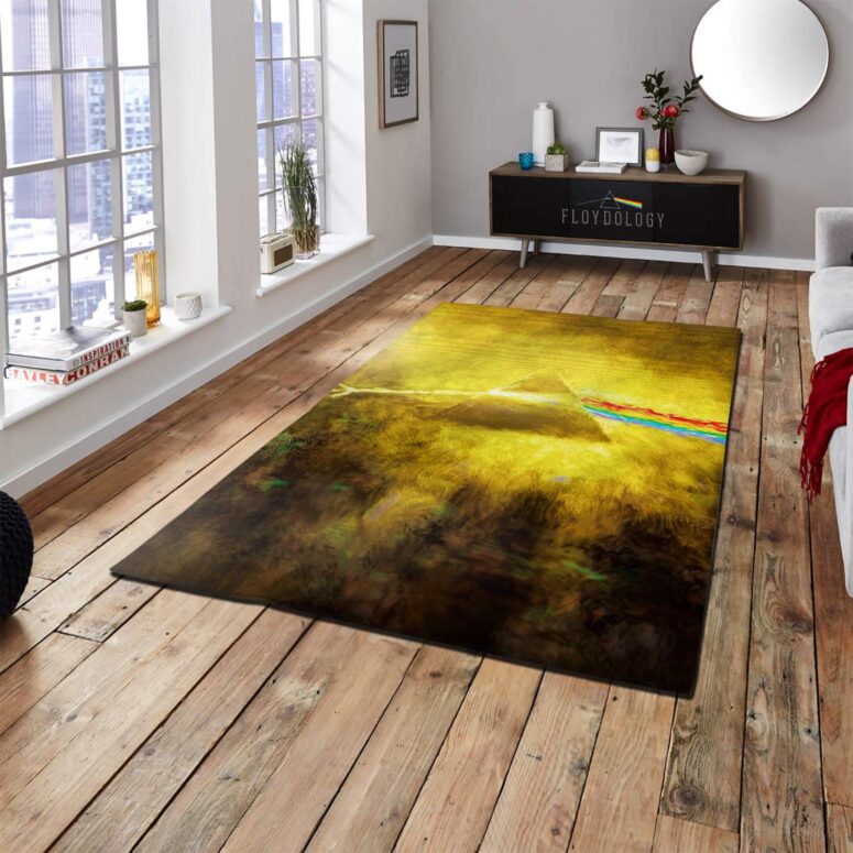 Golden Dark Side Of The Moon Pink Floyd Rug