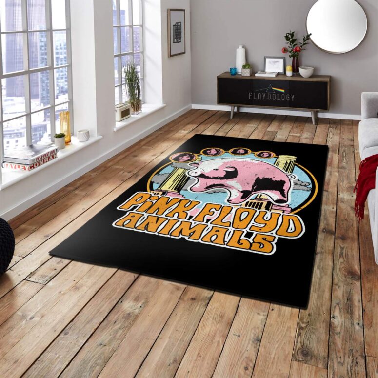 Pink Floyd Animals Pig Can Fly Album Cover Drawing Art Rug Pink Floyd Animals Pig Can Fly Album Cover Drawing Art Rug