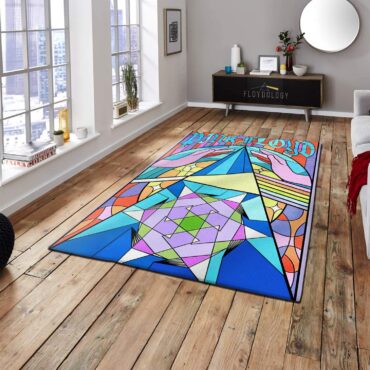 Pink Floyd Band Stained Glass Colorful Rug