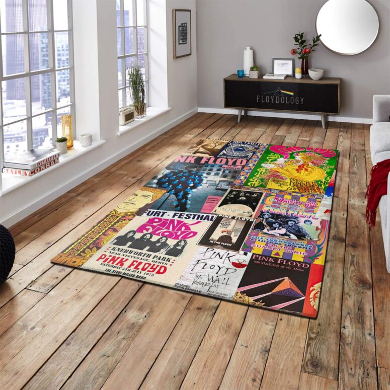 Pink Floyd Vintage Rock Concert Rug Pink Floyd Vintage Rock Concert Rug