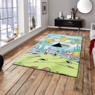 Rick and Morty Looking to DSOTM Pink Floyd Rug