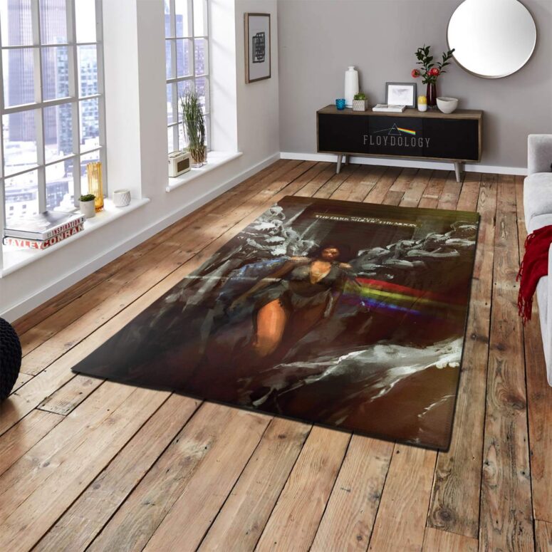 The Dark Side Of The Moon Lady Illustration Pink Floyd Rug