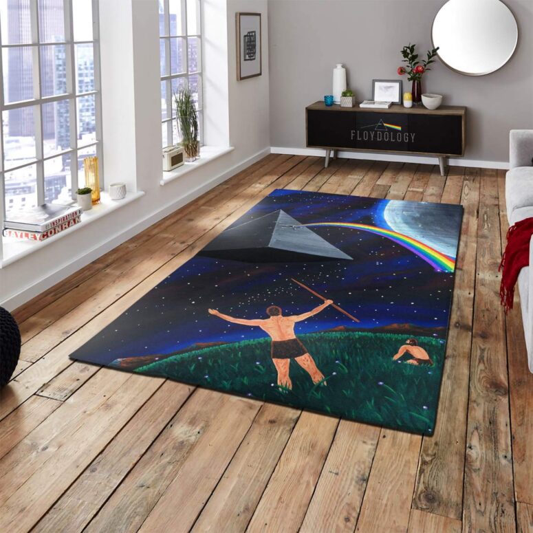 The Dark Side of the Moon Flying Pyramid Painting Pink Floyd Rug
