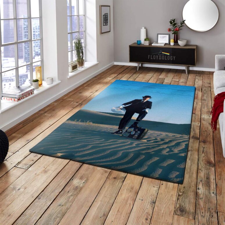 Wish You Were Here Desert Man in Bowler Pink Floyd Rug