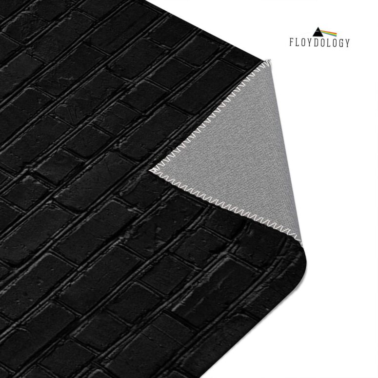 The Wall Emblem on Brick Background Pink Floyd Rug The Wall Emblem on Brick Background Pink Floyd Rug