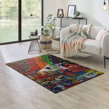 Dark Side Of The Moon Painting Stretched Pink Floyd Rug