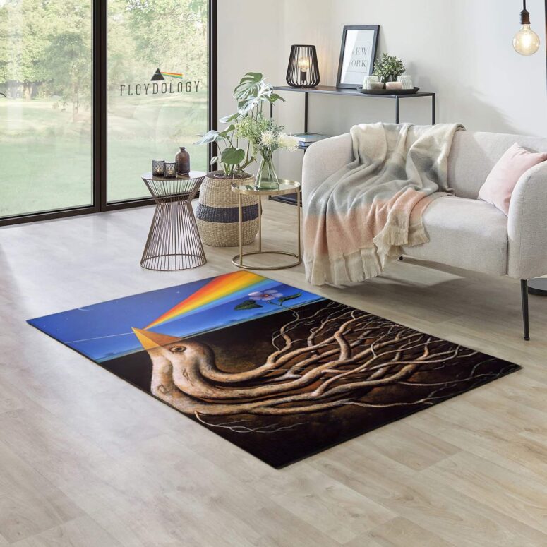 Dark Side Of the Root Art Pink Floyd Rug