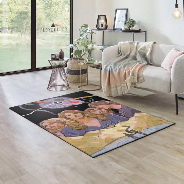 Pink Floyd Band DSOTM Drawing Art Rug Pink Floyd Band DSOTM Drawing Art Rug