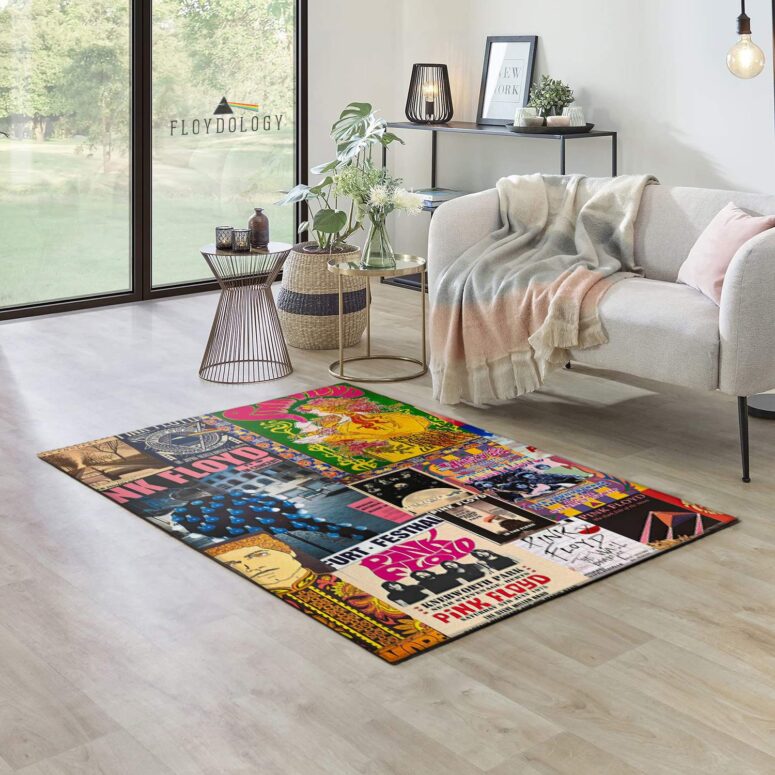 Pink Floyd Vintage Rock Concert Rug Pink Floyd Vintage Rock Concert Rug