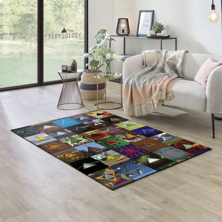 Pink floyd Poster Collage Rug Pink floyd Poster Collage Rug