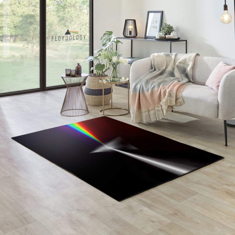 The Dark Side of The Moon Digital Painting Pink Floyd Rug