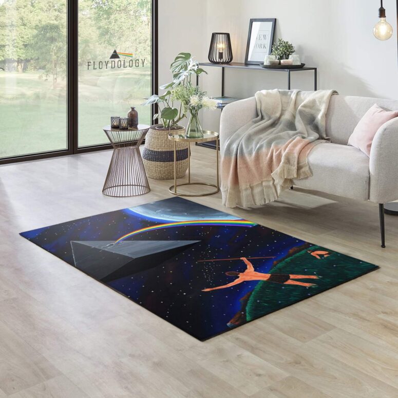 The Dark Side of the Moon Flying Pyramid Painting Pink Floyd Rug