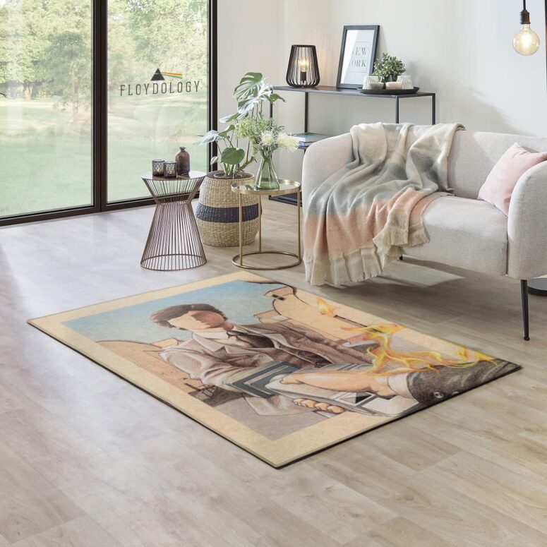 Welcome to the Machine Illustration Wish You Were Here Pink Floyd Rug