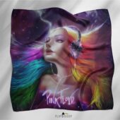 Gorgeous Girl Listen to Pink Floyd Art Poly Scarf