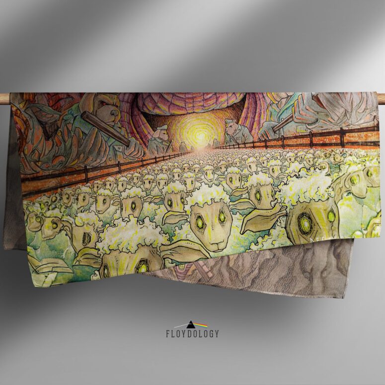 Animals Farm Tribute Painting Pink Floyd Poly Scarf Animals Farm Tribute Painting Pink Floyd Poly Scarf