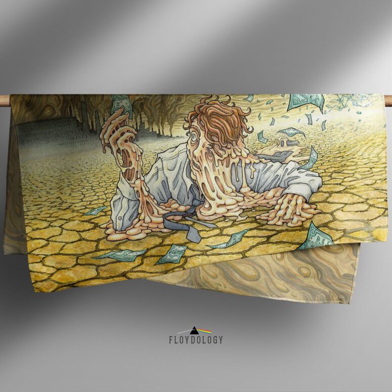 Money Hand Drawing Art Pink Floyd Poly Scarf