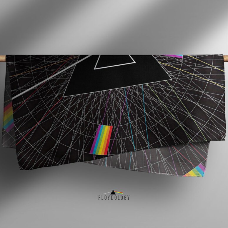 The Dark Side Of The Moon Line Art Pink Floyd Poly Scarf