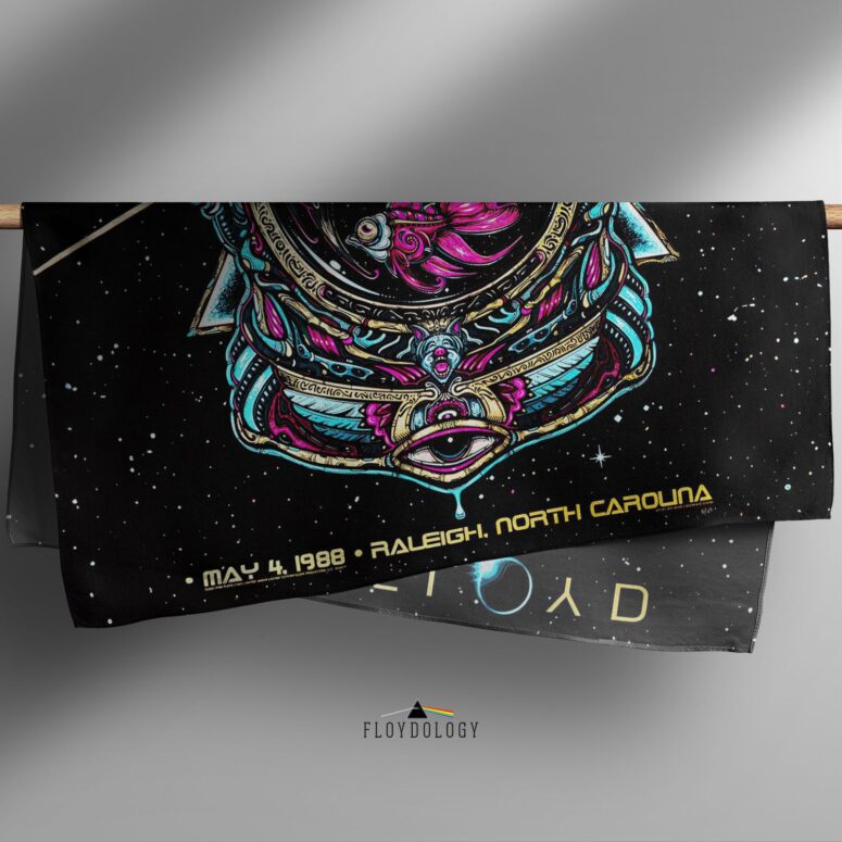 Pink Floyd May 4th 1988 Raleigh North Carolina Sparkle Foil Variant Poly Scarf Pink Floyd May 4th 1988 Raleigh North Carolina Sparkle Foil Variant Poly Scarf