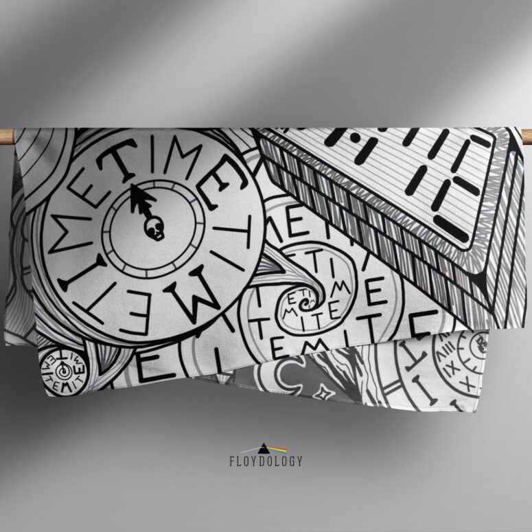 Time Hand drawing art Pink Floyd Poly Scarf Time Hand drawing art Pink Floyd Poly Scarf