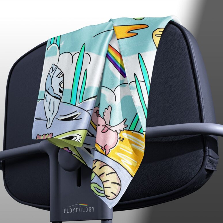 Rick and Morty Looking to DSOTM Pink Floyd Poly Scarf Rick and Morty Looking to DSOTM Pink Floyd Poly Scarf