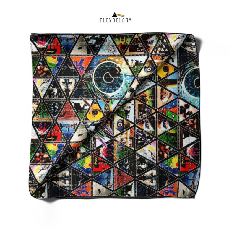 Album Cover Ring Collage Blotter Art - Pink Floyd Poly Scarf