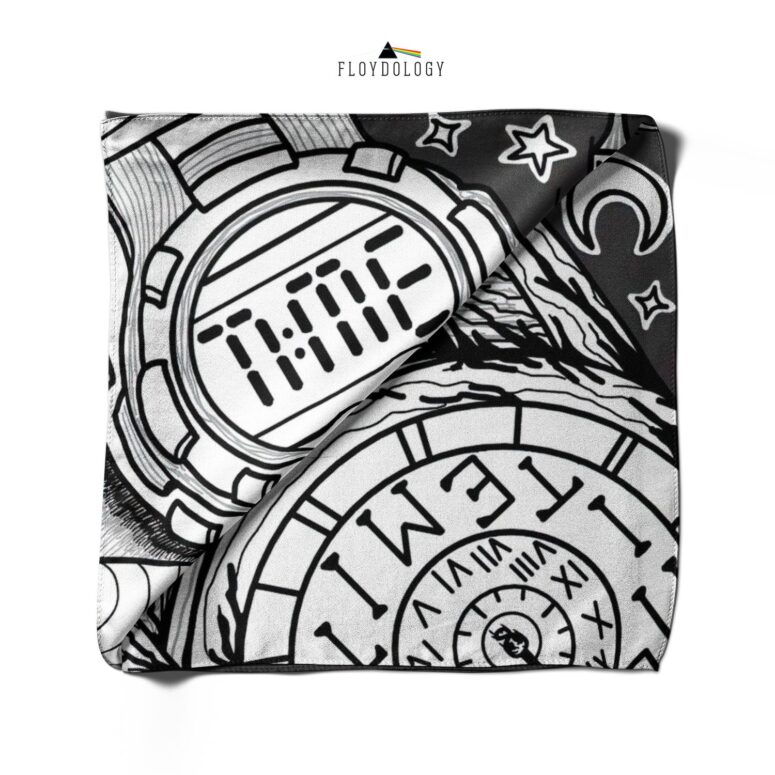 Time Hand drawing art Pink Floyd Poly Scarf Time Hand drawing art Pink Floyd Poly Scarf