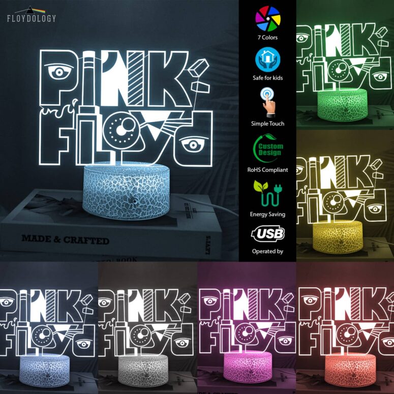 Album Icon The Wall WYWH Pulse DSOTM Pink Floyd Night Lamp