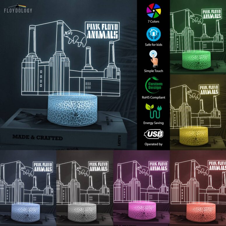 Battersea Power Station Flying Pig Animals Album Pink Floyd Night Lamp