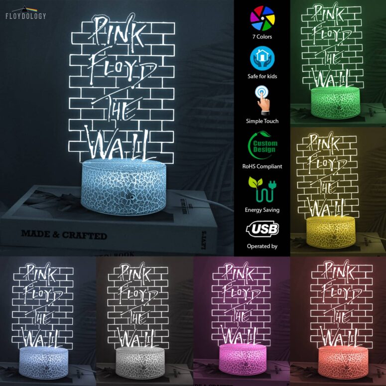 Pink Floyd The Wall 7 Color Night Lamp with Remote
