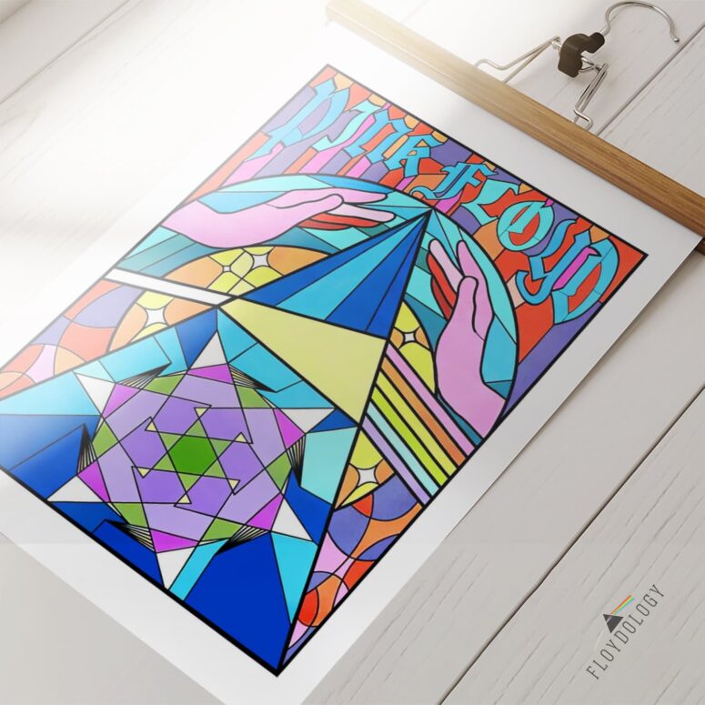Pink Floyd Band Stained Glass Colorful Poster Pink Floyd Band Stained Glass Colorful Poster