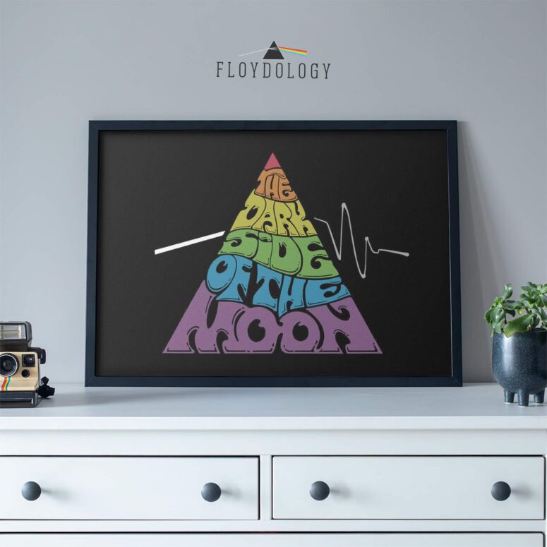 Pink Floyd Dark Side Pyramid Typography Poster Pink Floyd Dark Side Pyramid Typography Poster