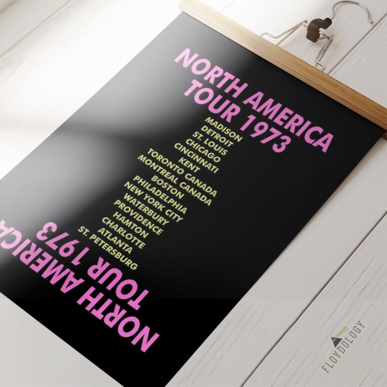 Pink Floyd North America Tour 1973 back Poster