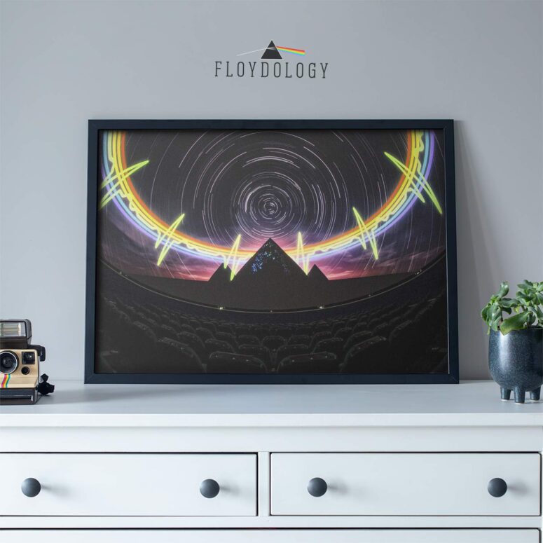 Pink Floyd The Dark Side Of The Moon Pyramid Night Sky Poster