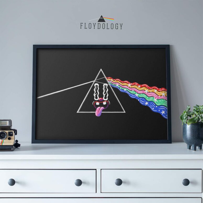 The Dark Side Of The Moon Retro PopArt Illustration Pink Floyd Poster