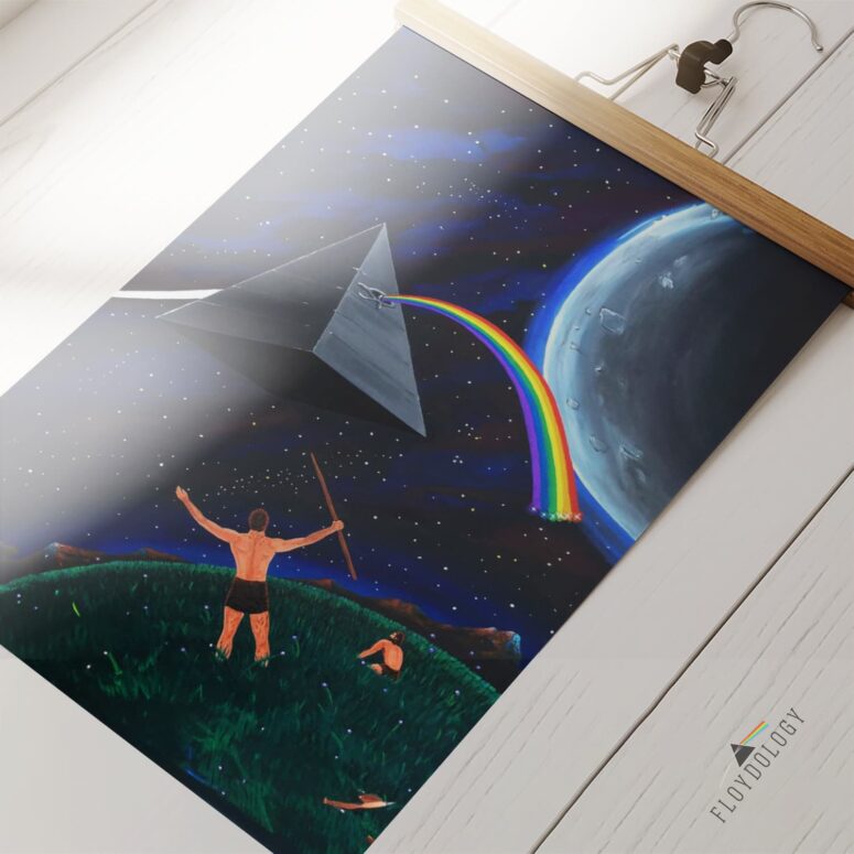 The Dark Side of the Moon Flying Pyramid Painting Pink Floyd Poster The Dark Side of the Moon Flying Pyramid Painting Pink Floyd Poster