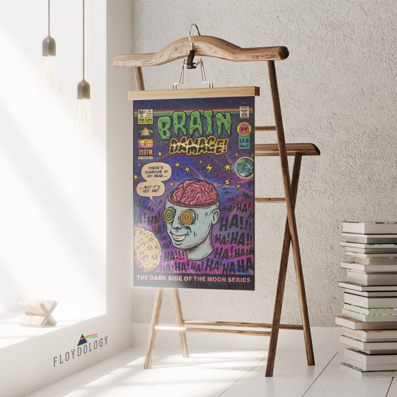 Brain Damage DSOTM Vintage Pop Art Pink Floyd Poster Brain Damage DSOTM Vintage Pop Art Pink Floyd Poster