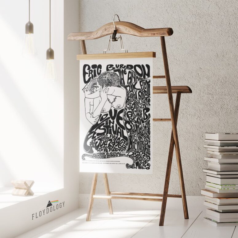Eric Burdon The Animals 1967 Typography Pink Floyd Poster