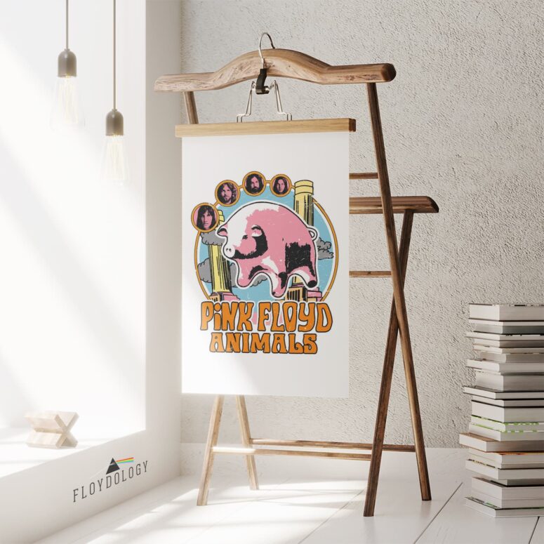 Pink Floyd Animals Pig Can Fly Album Cover Drawing Art Poster Pink Floyd Animals Pig Can Fly Album Cover Drawing Art Poster