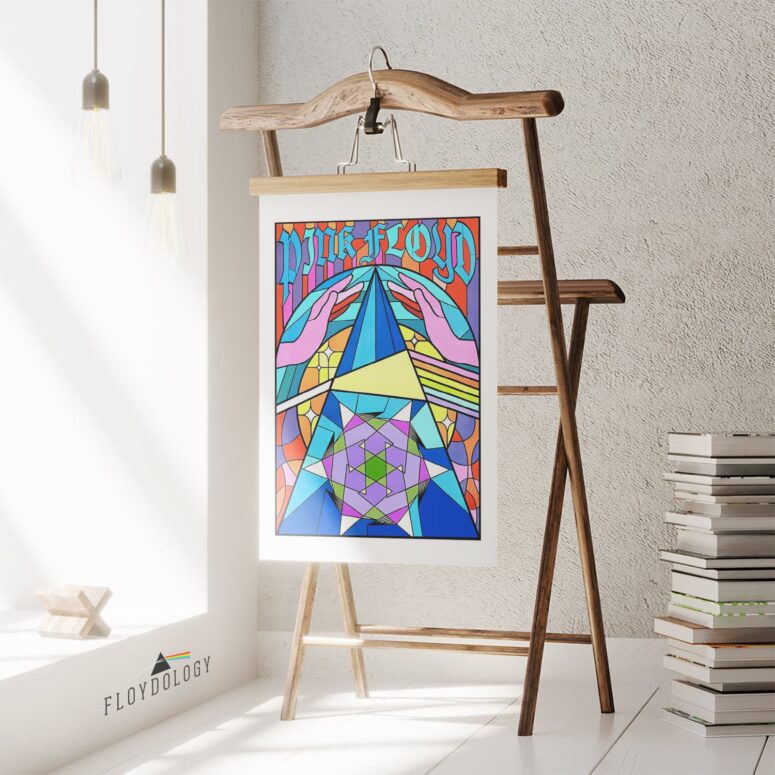 Pink Floyd Band Stained Glass Colorful Poster Pink Floyd Band Stained Glass Colorful Poster