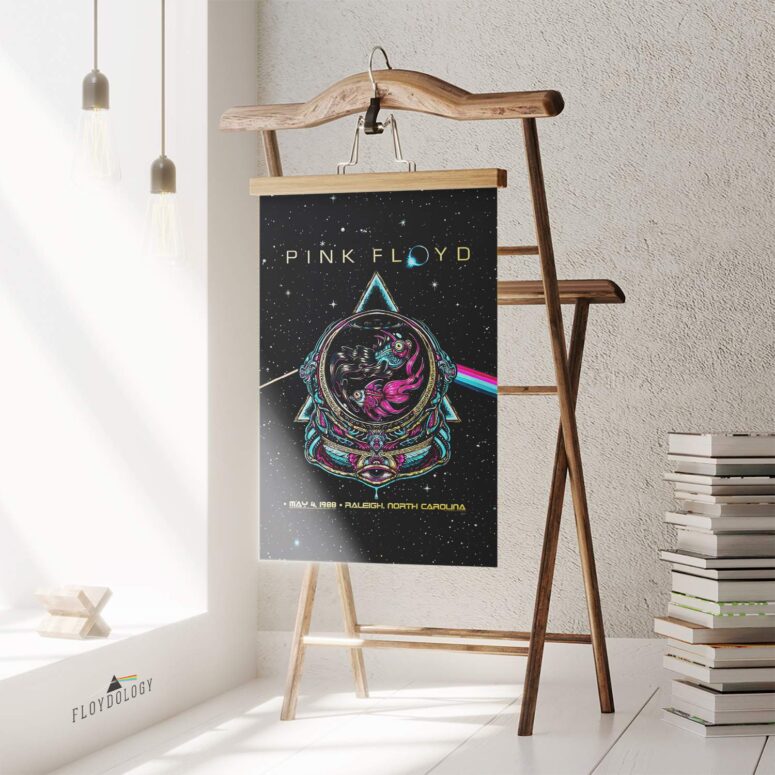 Pink Floyd May 4th 1988 Raleigh North Carolina Sparkle Foil Variant Poster