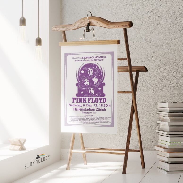 Pink Floyd Zurich 1972 Matrix Vintage Poster