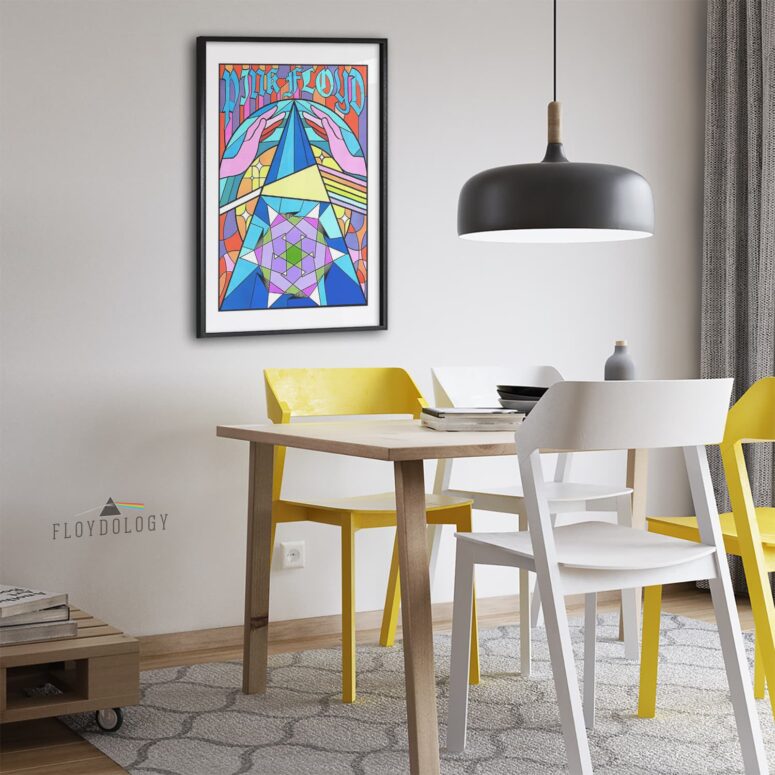 Pink Floyd Band Stained Glass Colorful Poster Pink Floyd Band Stained Glass Colorful Poster