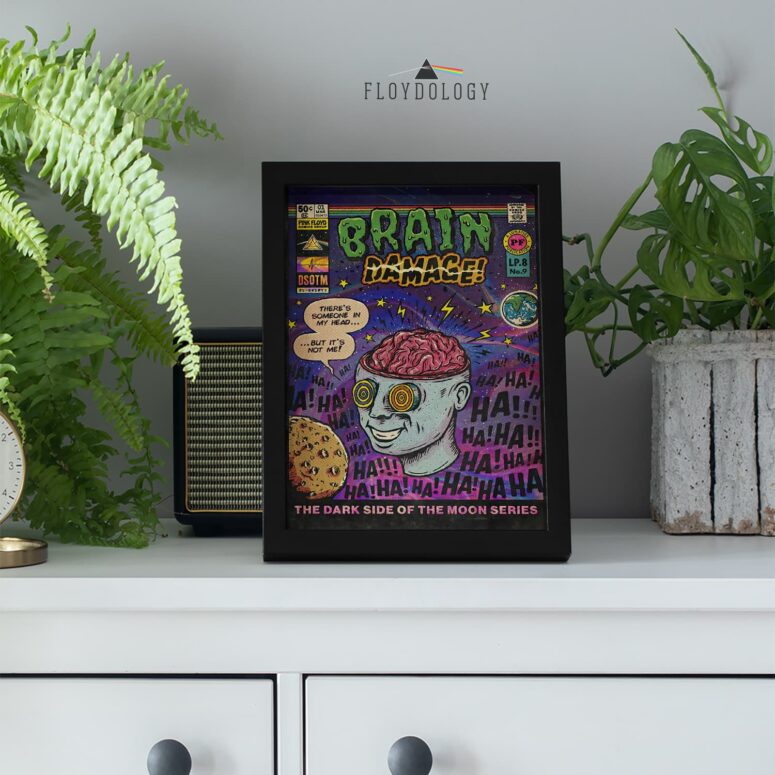 Brain Damage DSOTM Vintage Pop Art Pink Floyd Poster Brain Damage DSOTM Vintage Pop Art Pink Floyd Poster