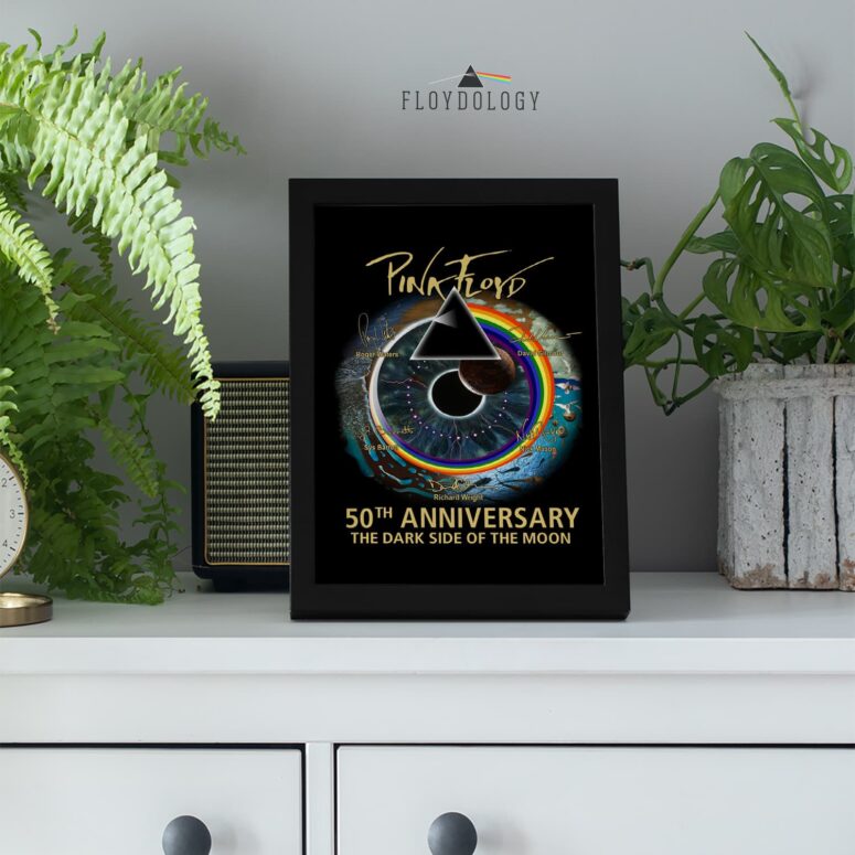 Pink Floyd Dark Side Of The Moon 50th Anniversary Signed Custom Year Poster Pink Floyd Dark Side Of The Moon 50th Anniversary Signed Custom Year Poster