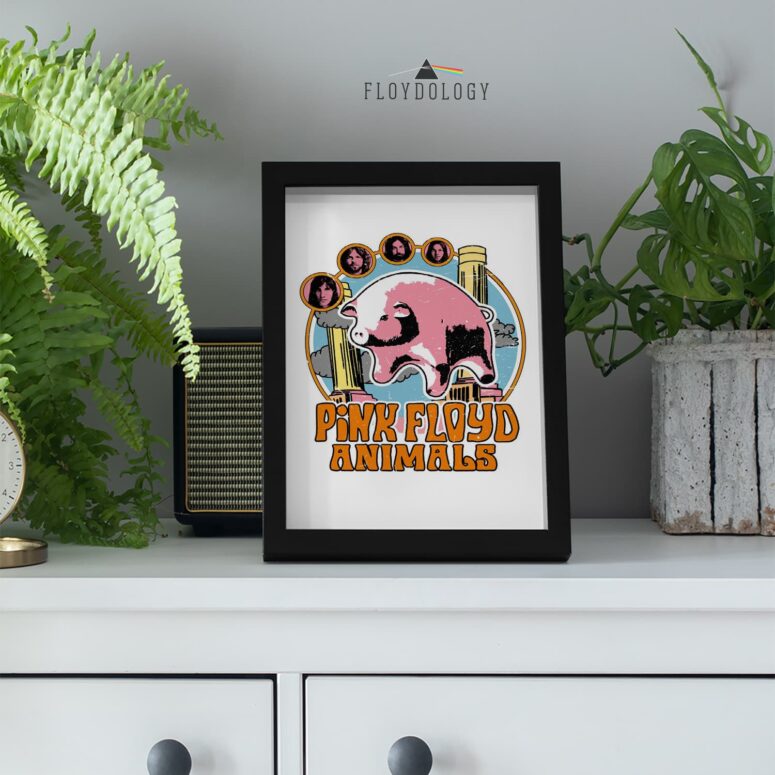 Pink Floyd Animals Pig Can Fly Album Cover Drawing Art Poster Pink Floyd Animals Pig Can Fly Album Cover Drawing Art Poster