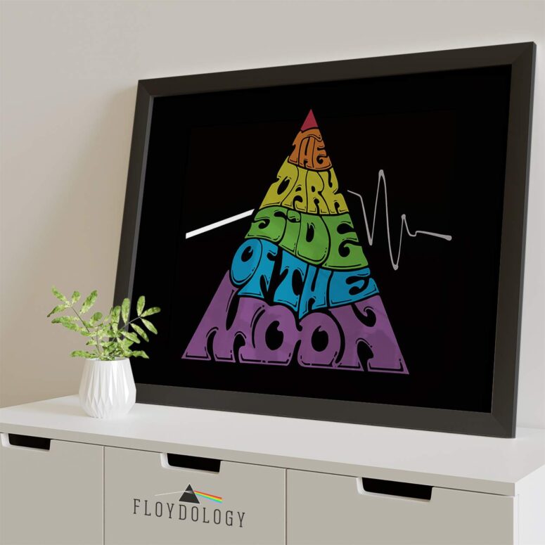 Pink Floyd Dark Side Pyramid Typography Poster Pink Floyd Dark Side Pyramid Typography Poster