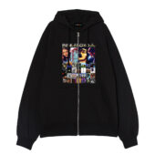 Retro Pink Floyd Members Front Ziphoodie Black - OtherBrick