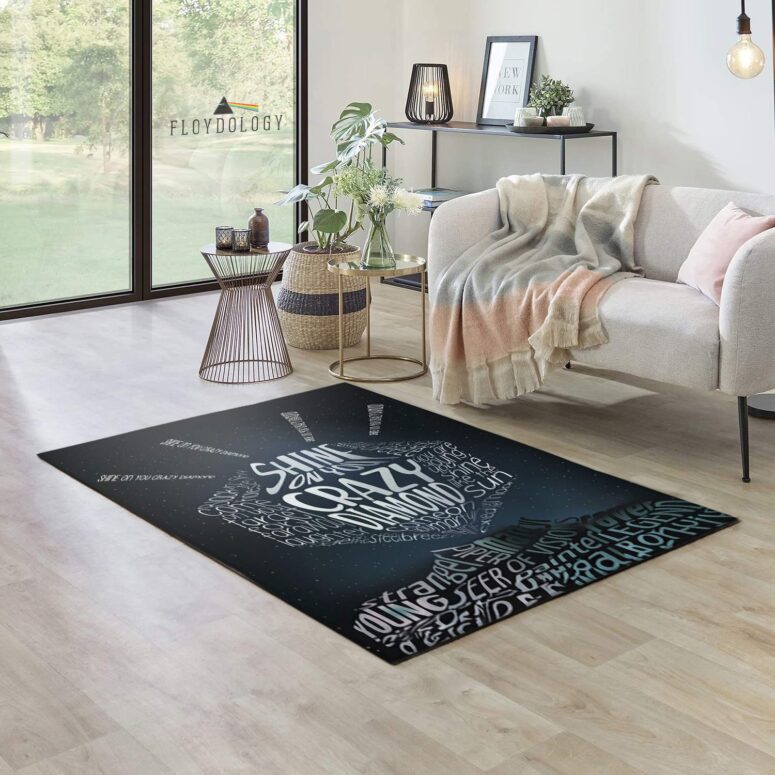 Caligrama Shine On You Crazy Diamond Pink Floyd Rug Caligrama Shine On You Crazy Diamond Pink Floyd Rug