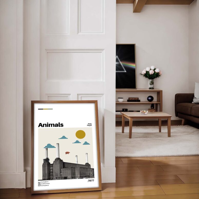 Animals 1977 Minimalism Pink Floyd Poster Animals 1977 Minimalism Pink Floyd Poster